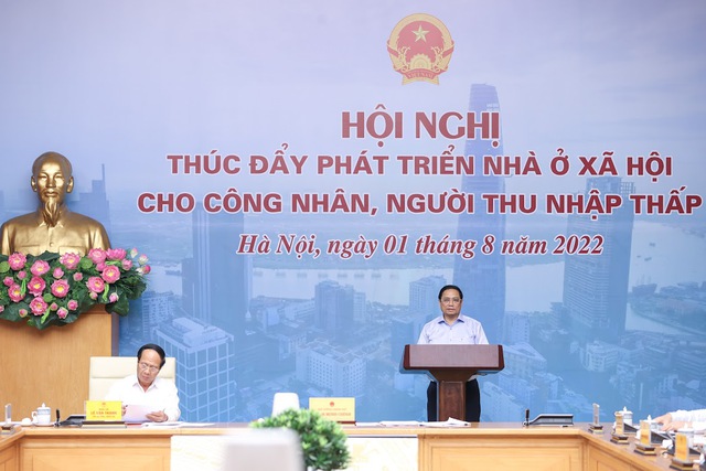 Hội nghị thúc đẩy phát triển nhà ở xã hội cho công nhân, người thu nhập thấp. Ảnh VGP/Nhật Bắc.