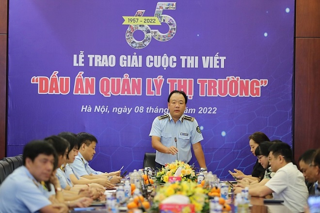 Ông Trần Hữu Linh, Tổng cục trưởng Tổng cục Quản lý thị trường phát biểu tại buổi lễ trao giải.