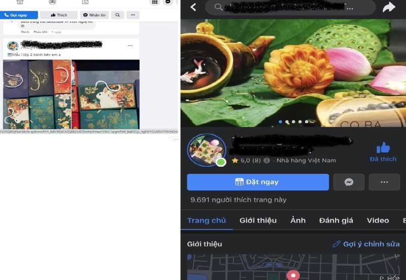 Hình ảnh các bài đăng trên trang Facebook của cơ sở