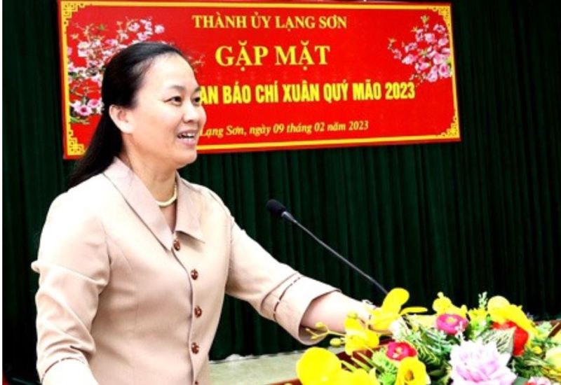 Bí thư Thành ủy Lạng Sơn, Đoàn Thị Loan phát biểu.