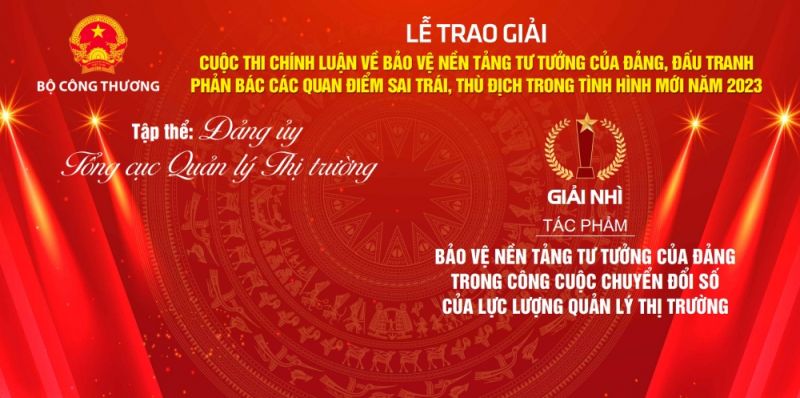 Đảng ủy Tổng cục Quản lý thị trường vinh dự được nhận Giải Nhì