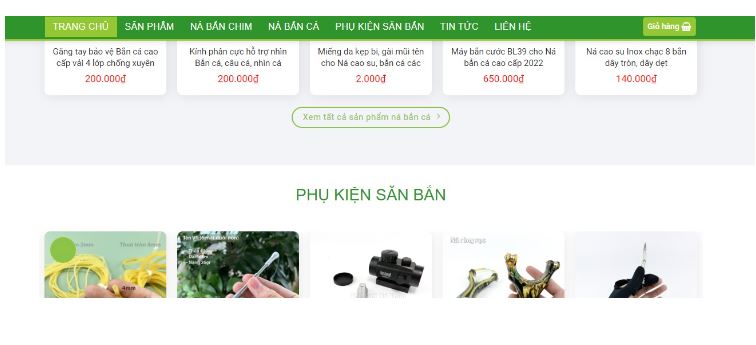 Hình ảnh giao diện Website TMĐT bán hàng vi phạm của cá nhân ông N.A.T