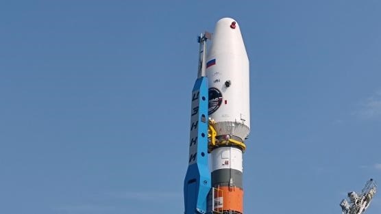 Tên lửa Soyuz mang theo tàu Luna-25 tại sân bay vũ trụ Vostochny. Nguồn: AFP