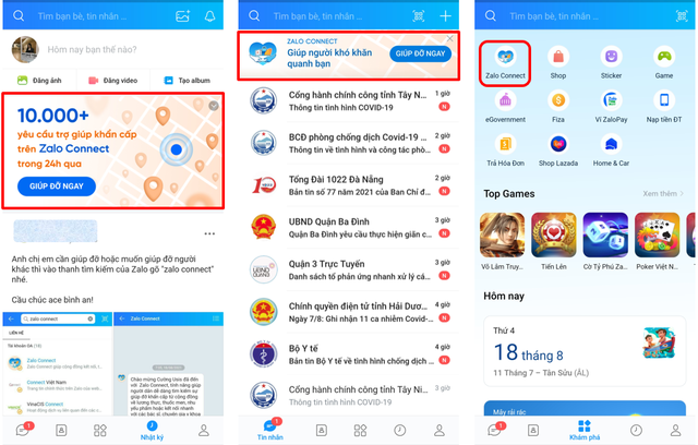 Zalo Connect: Ứng dụng tìm kiếm sự trợ giúp từ cộng đồng trong mùa dịch