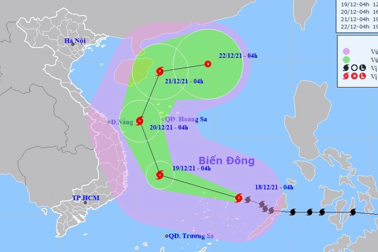 Bão số 9 giữ nguyên cường độ mạnh, tiến gần Trường Sa