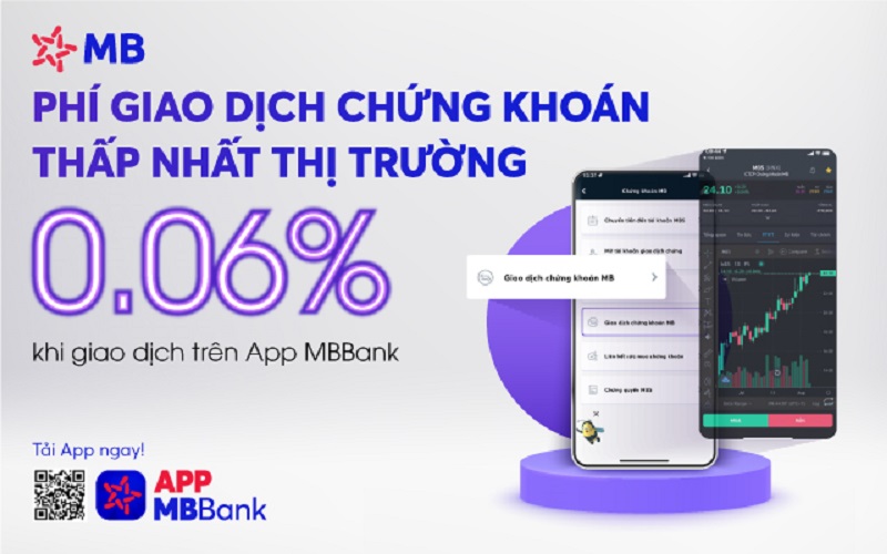 Giao dịch chứng khoán trên App MBBank – thuận tiện, phí cực thấp 0.06%