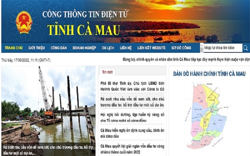 Cổng Thông tin điện tử tỉnh Cà Mau có lượt truy cập đứng thứ 05 cả nước