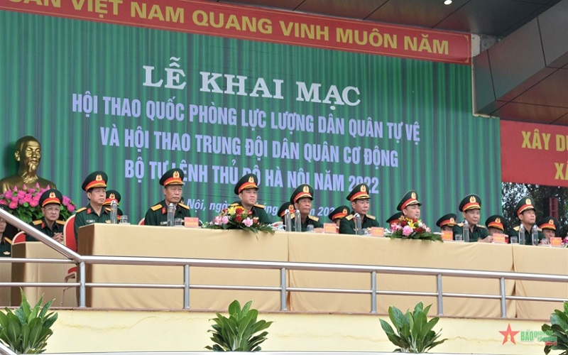 Khai mạc Hội thao Quốc phòng dân quân tự vệ và Trung đội dân quân cơ động năm 2022