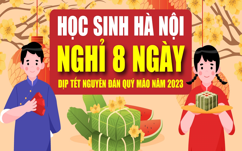 Học sinh Hà Nội nghỉ 8 ngày dịp Tết Nguyên đán Quý Mão năm 2023