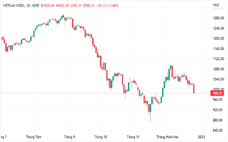 VN - Index lại tiếp tục “thủng” mốc 1.000 điểm