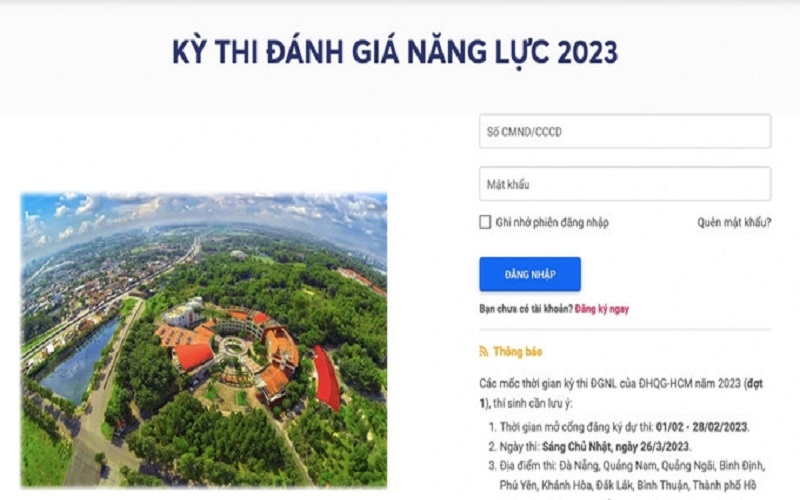 Đại học Quốc gia TP Hồ Chí Minh mở cổng đăng ký thi đánh giá năng lực