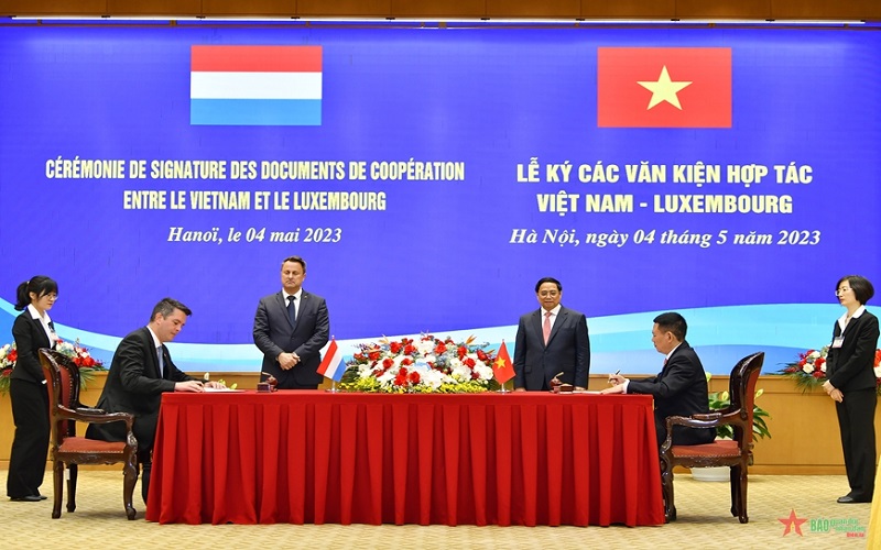 Thủ tướng Phạm Minh Chính hội đàm với Thủ tướng Luxembourg Xavier Bettel