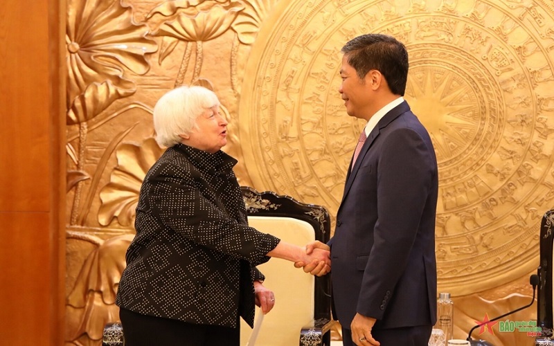 Trưởng Ban Kinh tế Trung ương Trần Tuấn Anh tiếp Bộ trưởng Bộ Tài chính Hoa Kỳ Janet Yellen