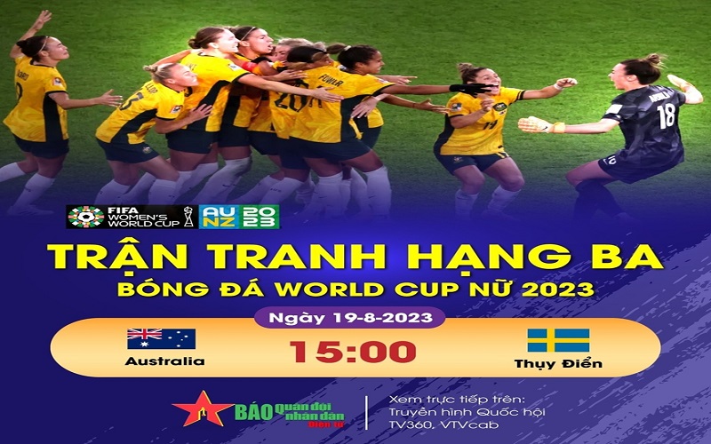 Lịch trực tiếp, lịch thi đấu trận tranh hạng 3 World Cup nữ 2023 mới nhất