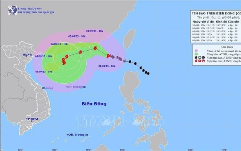 Ảnh hưởng bão số 3: Khu vực Bắc Biển Đông có gió bão mạnh cấp 10 đến cấp 13