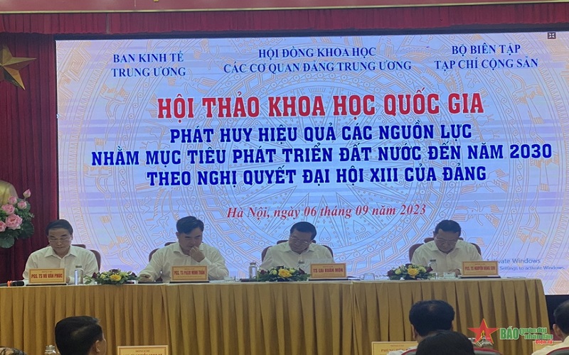 Hội thảo khoa học quốc gia “Phát huy hiệu quả các nguồn lực nhằm thực hiện mục tiêu phát triển đất nước đến năm 2030 theo Nghị quyết Đại hội XIII của