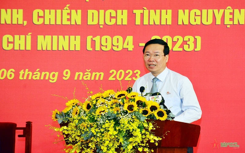 Chủ tịch nước Võ Văn Thưởng: Phong trào thanh niên tình nguyện của TP Hồ Chí Minh là một gam màu đầy sức sống