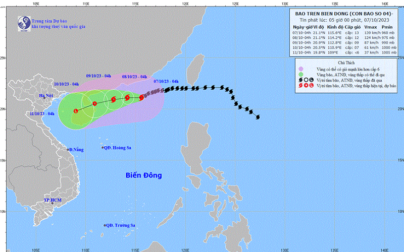 Thời tiết hôm nay (7-10): Bão số 4 suy yếu dần