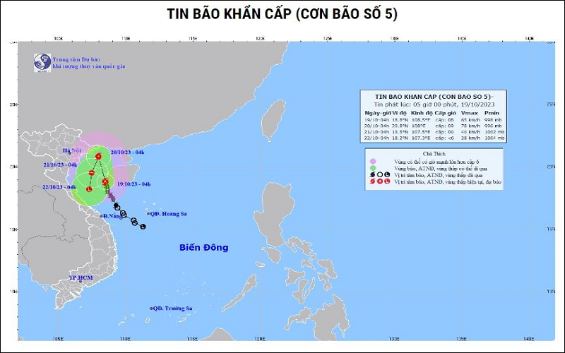 Thời tiết hôm nay, ngày 19-10: Bão số 5 có khả năng mạnh thêm