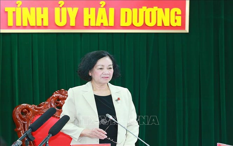 Thường trực Ban Bí thư Trương Thị Mai: Hải Dương cần phát triển kinh tế, xây dựng Đảng chất lượng, thực chất, không chạy theo thành tích