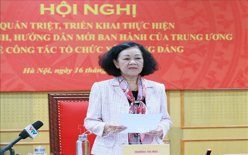 Thường trực Ban Bí thư Trương Thị Mai chủ trì Hội nghị quán triệt, triển khai các văn bản mới về công tác tổ chức xây dựng Đảng