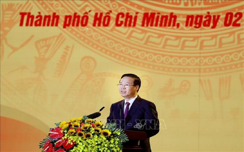 Chủ tịch nước Võ Văn Thưởng tham dự Chương trình giao lưu nghệ thuật Xuân Quê hương 2024