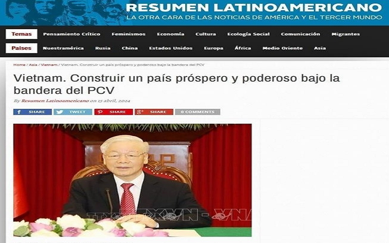 Báo chí Argentina đăng bài viết của Tổng Bí thư Nguyễn Phú Trọng