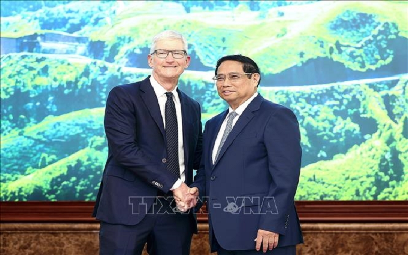 Thủ tướng Chính phủ Phạm Minh Chính tiếp Giám đốc điều hành Tập đoàn Apple Tim Cook