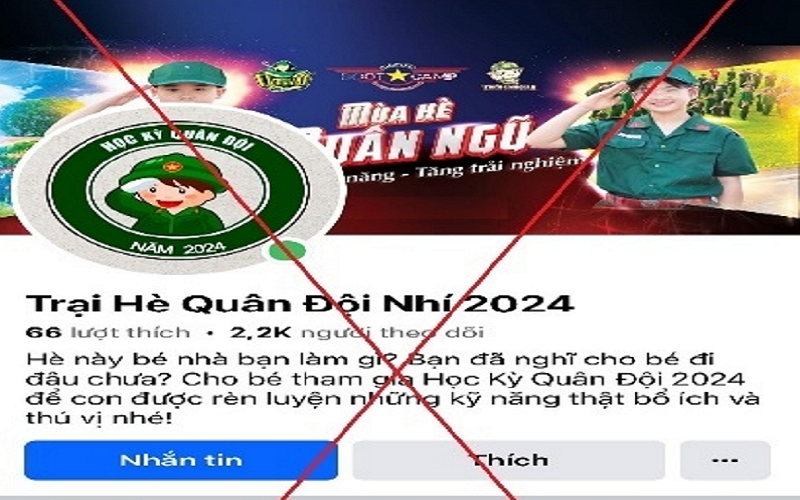 Bị lừa hơn 1 tỷ đồng khi đăng ký khóa học “Trại hè Quân đội Nhí 2024” trên mạng