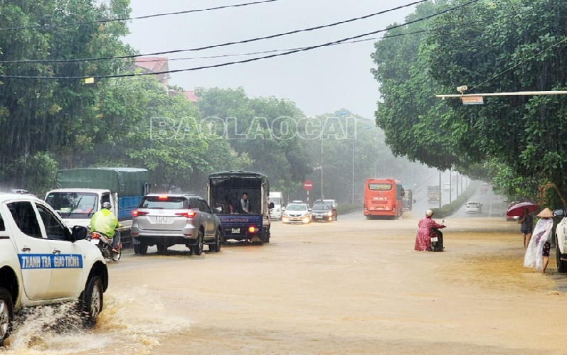 Mưa lớn kéo dài, nhiều khu vực tại Lào Cai ngập úng