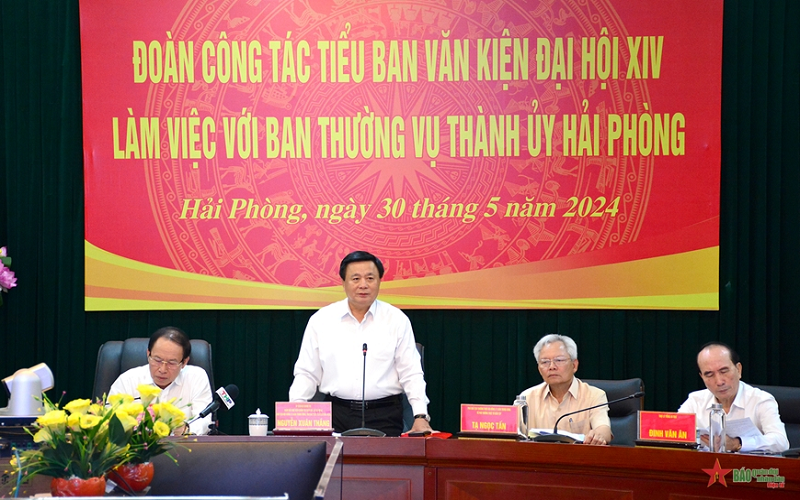 Tiểu ban Văn kiện Đại hội XIV của Đảng: Hải Phòng phấn đấu trở thành thành phố công nghiệp hiện đại, văn minh, bền vững​