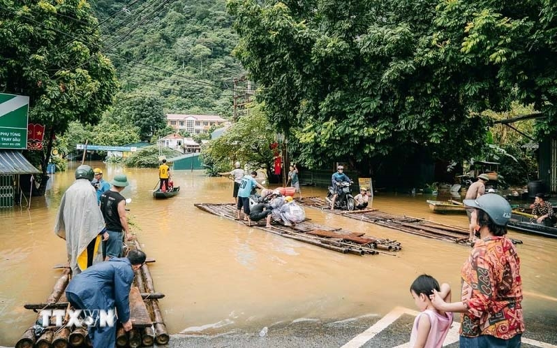 Cao Bằng: Thị trấn Bảo Lâm bị ngập lụt, nhiều nhà dân phải sơ tán