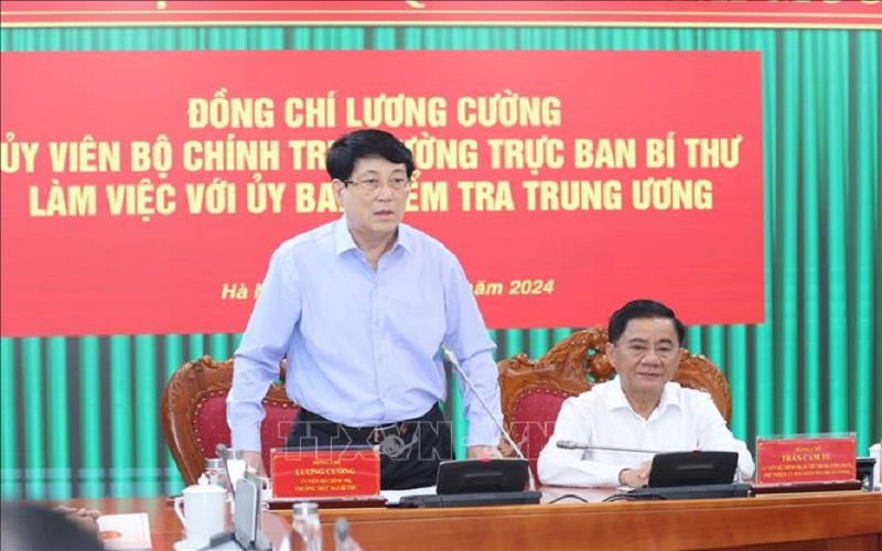 Thường trực Ban Bí thư Lương Cường: Kiểm tra tập trung vào những lĩnh vực dễ nảy sinh vi phạm