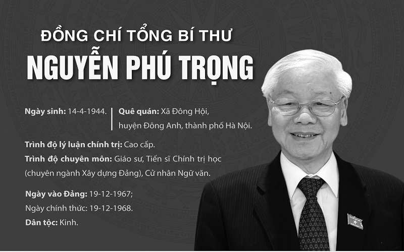 Tóm tắt tiểu sử đồng chí Nguyễn Phú Trọng - Tổng Bí thư Ban Chấp hành Trung ương Đảng Cộng sản Việt Nam