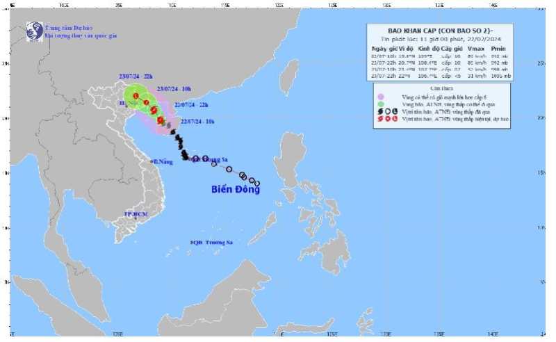 Bão số 2 đang tăng cấp nhanh, miền Bắc sẽ có mưa lớn kéo dài