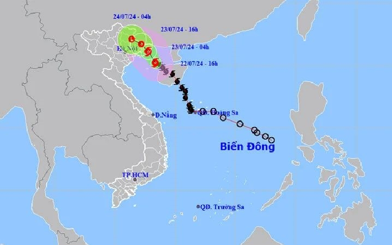 Thời tiết hôm nay (23-7): Bắc Bộ bước vào đợt mưa to do bão số 2