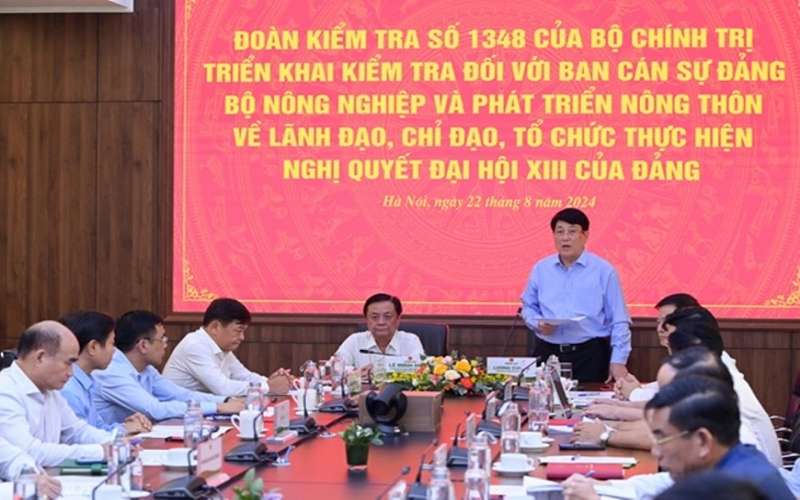 Triển khai Quyết định kiểm tra của Bộ Chính trị tại Bộ Nông nghiệp và Phát triển nông thôn