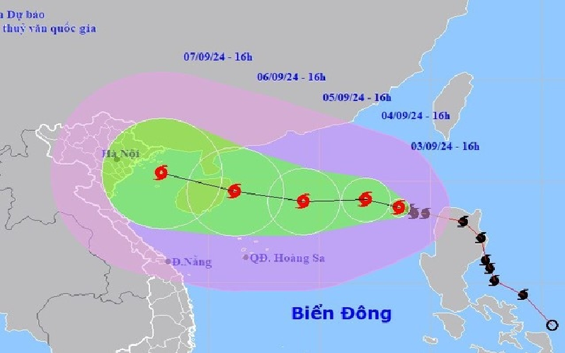 Bão số 3 mạnh cấp 11, giật cấp 13 trên khu vực Bắc Biển Đông