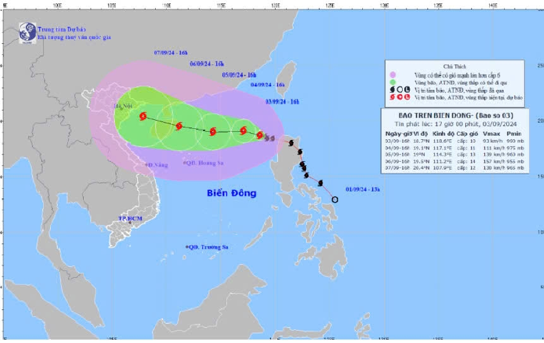 Quảng Ninh ban hành công điện chủ động ứng phó với bão số 3