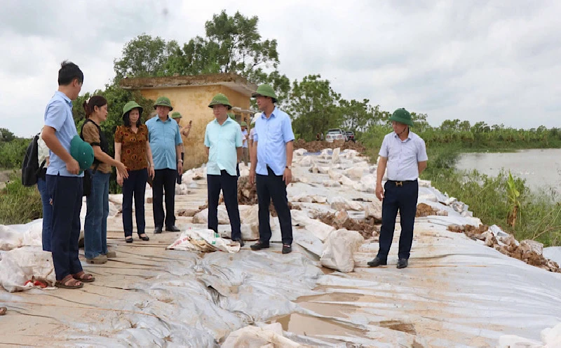 Bắc Ninh: Các lực lượng xuyên đêm gia cố, bảo đảm an toàn hệ thống đê điều