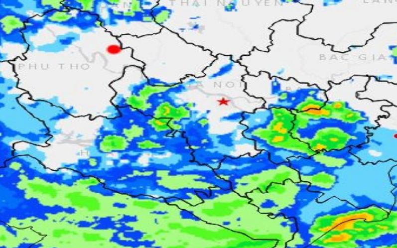 Khu vực nội thành Hà Nội sắp có mưa lớn cục bộ
