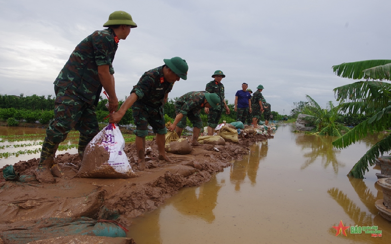 Tỉnh Hưng Yên phát lệnh báo động 3 trên tuyến đê tả sông Hồng