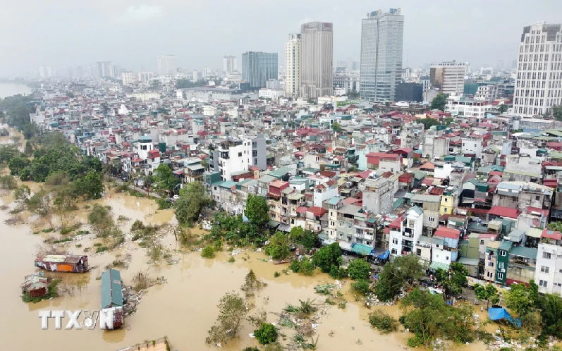 Mực nước sông Hồng đang rút sau khi đạt đỉnh