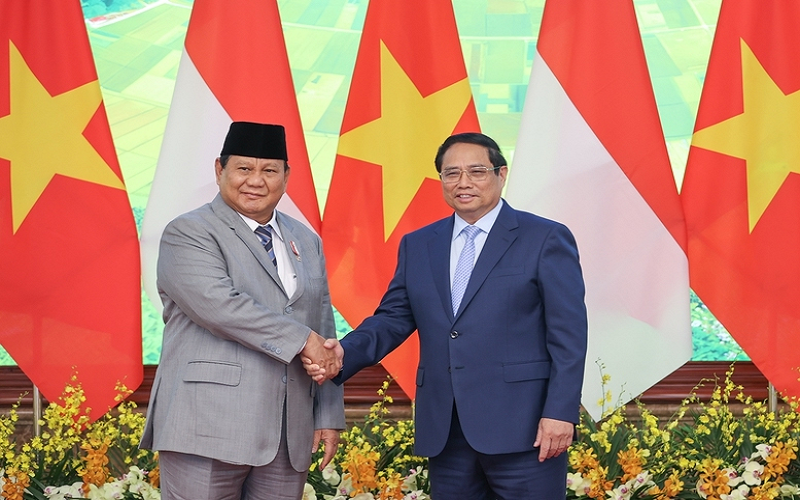 Thủ tướng Chính phủ tiếp Tổng thống đắc cử Indonesia Prabowo Subianto