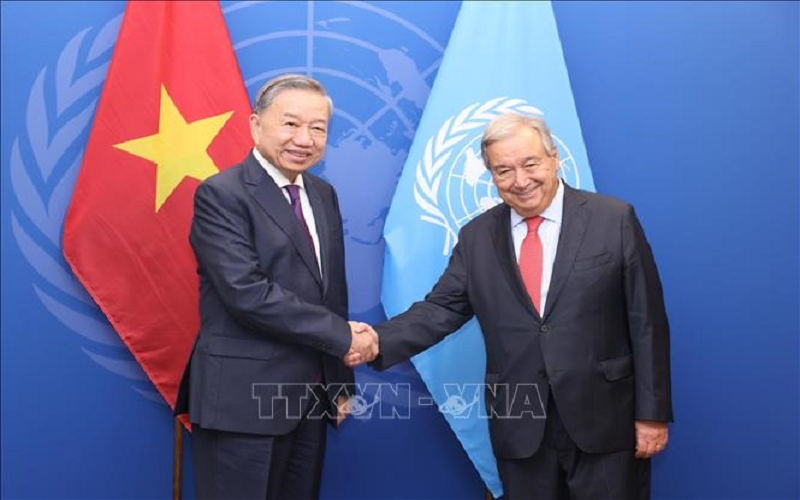 Tổng Bí thư, Chủ tịch nước Tô Lâm gặp gỡ Tổng Thư ký Liên hợp quốc António Guterres