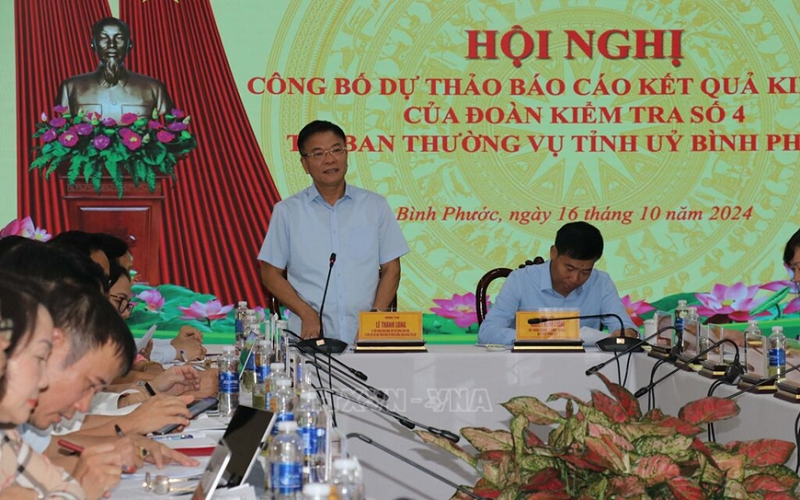 Đoàn kiểm tra Trung ương làm việc tại Bình Phước về phòng, chống tham nhũng, tiêu cực