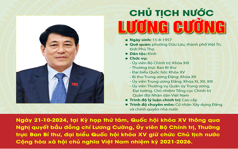 Tóm tắt tiểu sử Chủ tịch nước Lương Cường