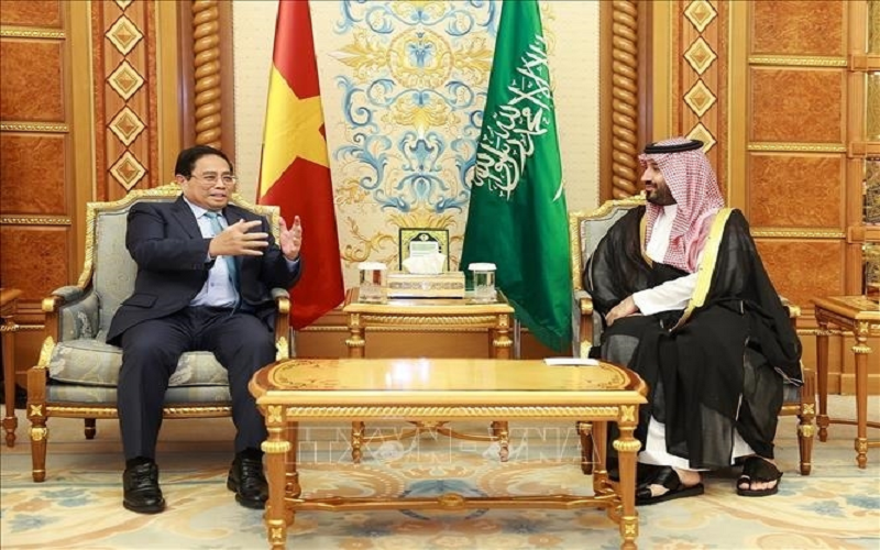 Thủ tướng Phạm Minh Chính hội đàm với Hoàng Thái tử kiêm Thủ tướng Saudi Arabia