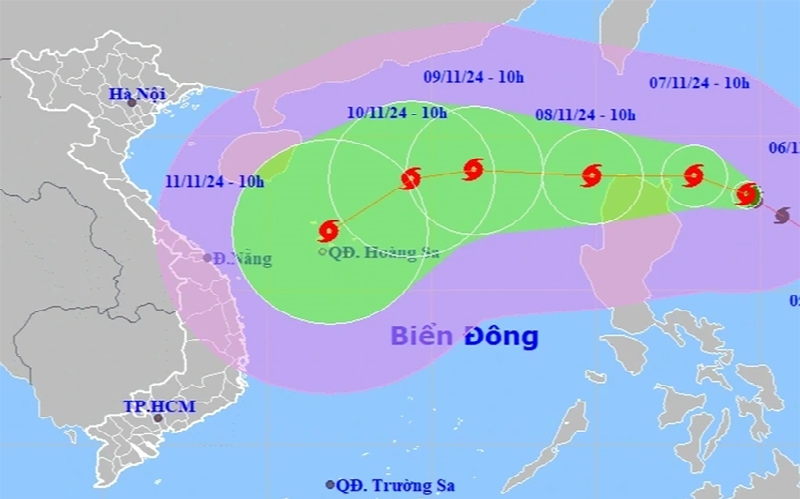 Bão Yinxing đã đi vào gần Biển Đông