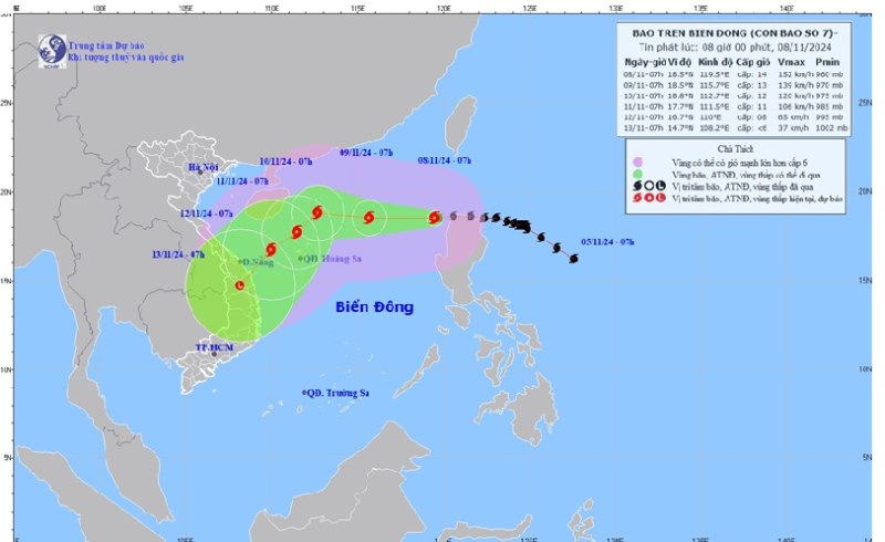 Bão số 7 vào Biển Đông, diễn biến khó lường
